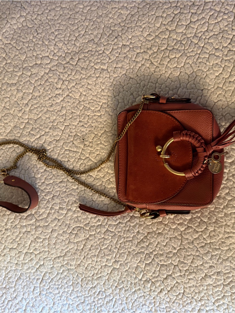 See by Chloe Leather Crossbody Bag with Gold Ring Accent